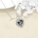 Sterling Silver Gothic Witches Heart Pendant Necklace