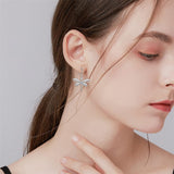 Sterling Silver Dragonfly Drop Earrings