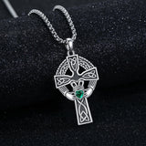 14K Gold Plated Celtic Vikin Cross Pendant Necklace Irish Jewelry Religious Protective Gift