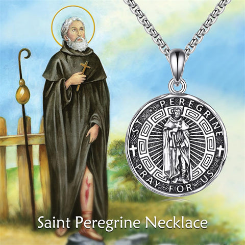 Religious Protector Necklace Sterling Silver Patron Saint Pendant Jewelry Gifts for Women Men