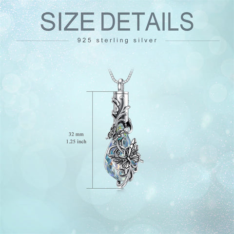 Sterling Silver Butterfly Urn Necklace For Ashes