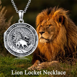 Sterling Silver Lion Photo Locket Necklace