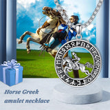 Sterling Silver Horse Viking Protection Pendant Necklace
