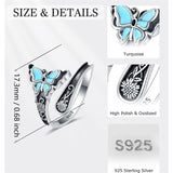 Sterling Silver Turquoise Vintage Adjustable Sunflower Dragonfly Butterfly Feather Tree of Life Spoon Ring