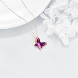 14K Rose Gold Flying Butterfly Necklace For Women 14k Solid Gold Butterfly Pendant Necklace Jewelry Gifts For Her