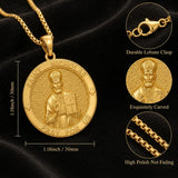 Patron Saint Medal Gold Plated Catholic Pendant Christian Religious Necklace Amulet Jewelry