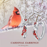 Cardinal Earrings Sterling Silver Hypoallergenic Hoop Earrings Cardinal Gifts for Women Grils