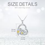 Highland Cow Necklace Sterling Silver Heart Cow Pendant Charm Jewelry Gifts for Women Girls