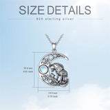 Sterling Silver Raccoon Dolphin Sea Otter Wolf Sloth Mother Daughter Pendant Necklace