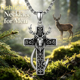 Sterling Silver Praying Hands Angel Sword Wing Cross Pendant Necklace Religious Gifts for Men