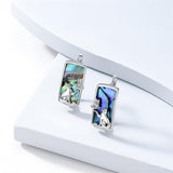 Sterling Silver Abalone Shell Mountain Cat Dog Fox Dragonfly Hummingbird Earring