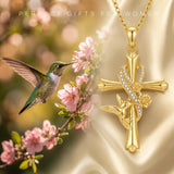 14K Gold Plated Cross Necklace for Women