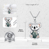 Sterling Silver Moss Agate Hippo Koala Elephant Teddy Bear Pendant Necklace
