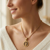 Christian Religious Medal Amulet 14K Gold Plated Pendant  Necklace