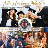 Sterling Silver Pear Birthstone Personalized Name Class Ring for Women