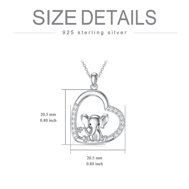 Elephant Necklace 925 Sterling Silver Pendant Necklace Jewelry Gifts for Women Mother Sister Friends