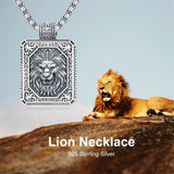 Sterling Silver Eagles Wolf Lion Pendant Necklace For Men with Stainless Steel Chain