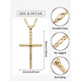 14K Gold Plated Cross Necklace for Women