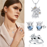925 Sterling Silver Cute Animal Ring Adjustable Open Ring  Jewelry Gift for Women Girls