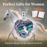 Sterling Silver Tree of Life Heart Shaped Horse Cat Dragonfly Butterfly Hummingbird Pendant Necklace