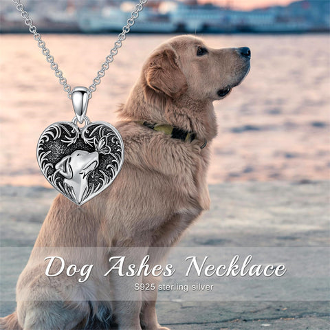 Sterling Silver Heart Rabbit Dog Cat Butterfly Dragonfly Hummingbird Wolf Urn Necklace for Ashes