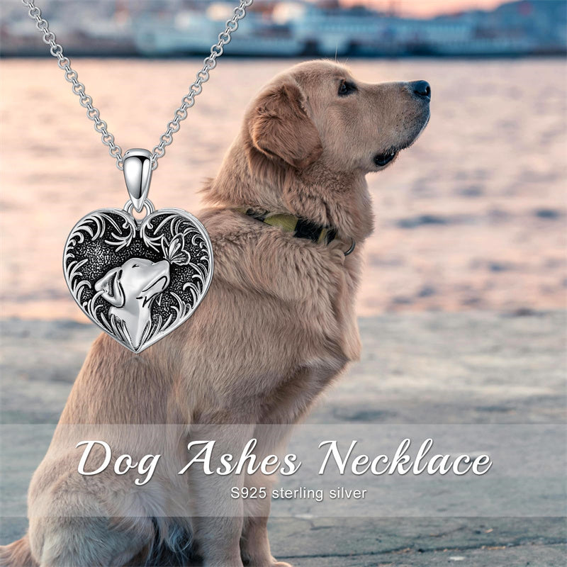 Sterling Silver Heart Rabbit Dog Cat Butterfly Dragonfly Hummingbird Wolf Urn Necklace for Ashes