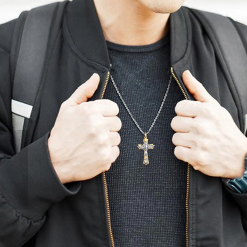 14K Gold Plated  Cross Necklace Religious Amulets Jewelry Gifts