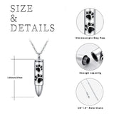 Pet Paw Bullet Cremation Jewelry for Ashes Sterling Silver Urn Necklaces for Ashes of Loved Ones Keepsake Memorial Gifts for Grandma Mother