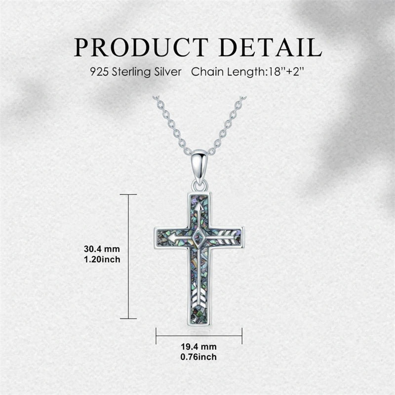 Sterling Silver Cross Pendant Necklace for Women Southwestern Cross Jewelry Gifts