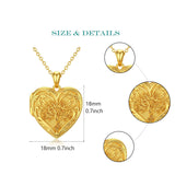 10K 14K 18K Gold Personalized Photo Tree of Life Bee Sunflower Rose  Pendant Necklace