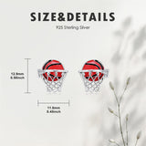 Sterling SilverHockeyBasketball Softball Football Volleyball Pickleball Soccer Baseball Tennis Stud Sport Earrings