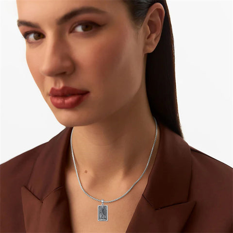 Sterling Silver Tarot Card Hecate Athena Artemis Lilith Medusa Goddess Pendant Necklace