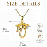Initial  Graduation 14K Gold Plated Inspiring Grad Pendant Necklace Graduations Jewelry Gifts