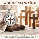 Sterling Silver Wooden Cross Pendant Necklace