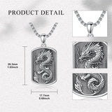 Sterling Silver Viking Dragon Eagle Wolf Animal Pendant Necklace for Men