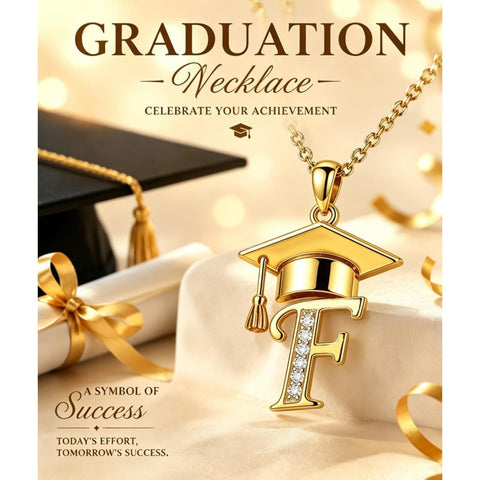 Initial  Graduation 14K Gold Plated Inspiring Grad Pendant Necklace Graduations Jewelry Gifts