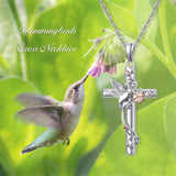 Sterling Silver Cross Bee Hummingbird Butterfly Dove Red Cardinal Pendant Necklace for Her