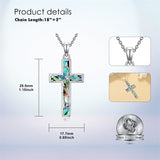 Sterling Silver Abalone Shell Bee Butterfly Dragonfly  Hummingbird Ladybug Cross Pendant Necklace for Women