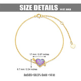 14k Heart Charm Bracelet for Women Girls Charm Bracelets Gifts for Her Graduation Birthday Valentine