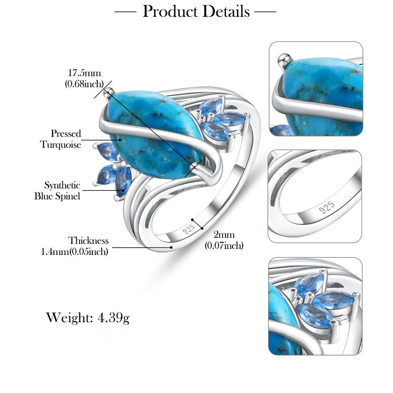 Sterling Silver Turquoise Malachite Engagement Ring for Women Western Jewelry