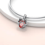 Sterling Silver Cubic Zircon Skeleton Hand Bead Charms