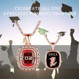 Sterling Silver Personalized  Birthstone Class High School College Graduation Necklace