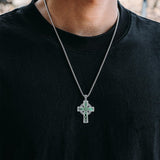 14K Gold Plated Celtic Vikin Cross Pendant Necklace Irish Jewelry Religious Protective Gift