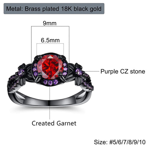 Copper Created Opal Mystic Topaz Amethyst Garnet Eternity Ring for Women