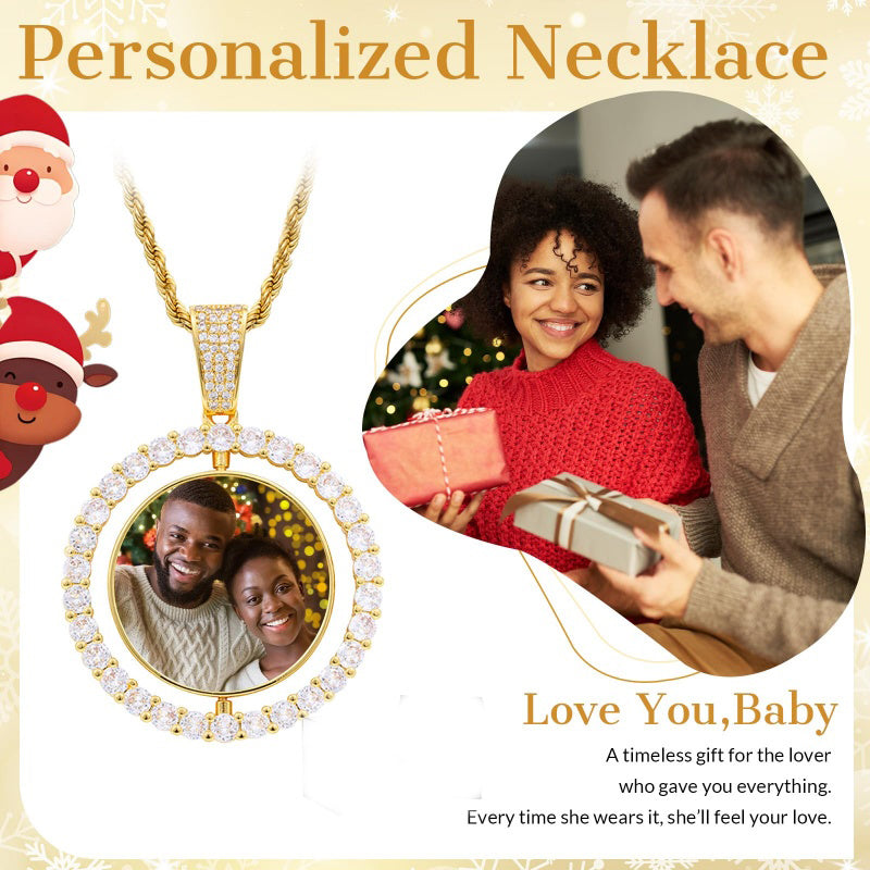 14K Gold Plated Personalized Photo Pendant Necklace Personalized Gift