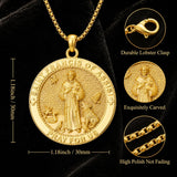 Patron Saint Medal Gold Plated Catholic Pendant Christian Religious Necklace Amulet Jewelry