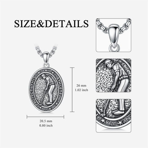 Sterling Silver Baseball Soccer Hockey Football Basketball Taekwondo Tennis Golf Runner Pendant Necklace