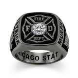 Sterling Silver 10K 14K 18K Gold Custom Birthstone Pattern High School College Class Ring for Men