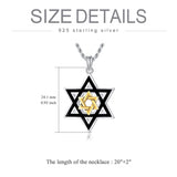 Star of David Necklace Sterling Silver Jewish Necklace for Men