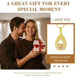 Vintage Teardrop Birthstone 14K Yellow Gold Plated Pendant Necklace for Women